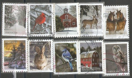 USA 2020 Winter Scenes SC.#5532/5541 - Cpl 10v Set In VFU Condition ( Round PMKs ) - Annate Complete