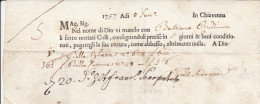 Österreich 1757 Fuhrmannsbrief Des Spediteurs Nicola Stampa Aus Chiavenna - ...-1850 Prephilately