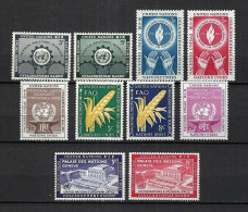 NATIONS UNIES (N.Y.) 1953-54: Séries Complètes Y&T 19-28 Neufs** - Unused Stamps