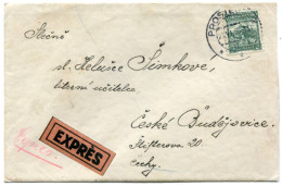 CZECHOSLAVKIA 1936 Express Cover With 2 Kc. Pernštyn Single Franking.  Michel 288 - Storia Postale