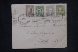 ARGENTINE - Enveloppe De Rosario Pour Paris En 1938 Avec Vignette De Rosario Au Dos - L 148265 - Brieven En Documenten