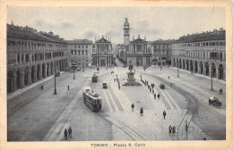 24188 " TORINO-PIAZZA S. CARLO "ANIMATA -TRAMWAY-VERA FOTO-CART. NON SPED. - Places