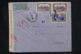 LIBAN - Enveloppe Commerciale De Beyrouth Pour Paris En 1945 Avec Contrôle Postal - L 148269 - Covers & Documents