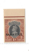 INDIA - NABHA 1938 1R SG 89 UNMOUNTED MINT MARGINAL Cat £16 - Nabha