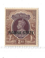 INDIA - NABHA 1938 2R SG 90 UNMOUNTED MINT Cat £40 - Nabha