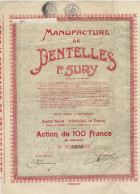 -Titre De 1927 - Manufacture De Dentelles F. Sury - Déco - - Textiel