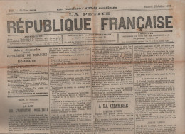 LA PETITE REPUBLIQUE FRANCAISE 23 07 1881 - INSTRUCTION OBLIGATOIRE - TONKIN - IRLANDE - EAU A PARIS - - 1850 - 1899