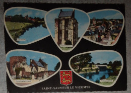 50 Manche CPSM St Saint Sauveur Le Vicomte Multivues Blason écusson - Saint Sauveur Le Vicomte