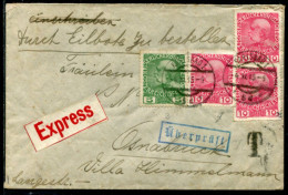 AUSTRIA 1915 Express Envelope (flap Missing) From Karlsbad With Censor Mark And T. - Covers & Documents