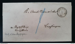 Württemberg 1867, Brief LAUCHHEIM Gelaufen BOPFINGEN Doppelt Verwendet - Briefe U. Dokumente