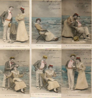 Mae Série De 6 Cartes Fantaisies. Couple En Bord De Mer. - Sammlungen & Sammellose