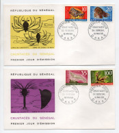 - 2 FDC CRUSTACÉS DU SÉNÉGAL - DAKAR 18.5.1968 - - Crustaceans