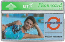 UK - BT - L&G - BTO-022 - Sports Series #1, Franziska Van Almsick - 327C - 1993, 5U, 30.000ex, Mint - BT Overseas Issues