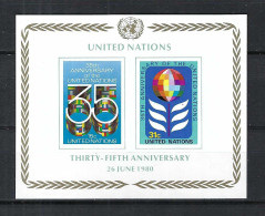 NATIONS UNIES (N.Y.) 1980: Bloc "35ème Anniversaire De L'ONU" Neuf** - Blocks & Kleinbögen