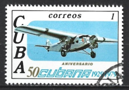 Cuba 1979. Scott #2283 (U) Cubana Airlines, 50th Anniv. Ford Trimotor - Gebruikt