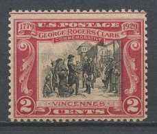 EU 1928  N° 281 * Neuf MH Infime Trace Superbe C 1.50 € Reddition De Fort Sackville George Rogers Clark à Vincennes - Unused Stamps