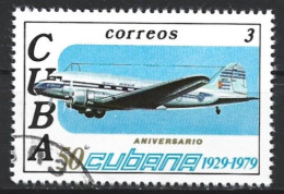 Cuba 1979. Scott #2285 (U) Cubana Airlines, 50th Anniv. Douglas DC-3 - Gebruikt