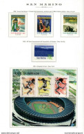 San Marino 1988 Annata Completa 24 V. + 1 Foglietto Montata Su 3 Fogli Marini ( Album 2 ) - Unused Stamps
