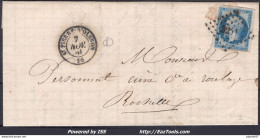 FRANCE N°14A SUR LETTRE PC 3241 ST PIERRE D'OLÉRON CHARENTE INF + CAD DU 07/11/1861 - 1853-1860 Napoleone III