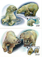 4 WWF  Local MC  SOVJET UNION, Ice Bear  /  L'UNION SOVIÉTIQUE  4 Cartes Maximumes - Ours Polaire,  1987 - Cartes-maximum