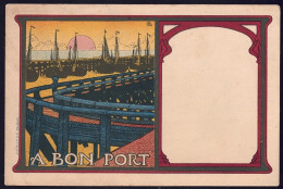 +++ CPA - Illustrateur COMBAZ - Les Proverbes - " A BON PORT " - Art Nouveau - Pub Biscuits Victoria  // - Combaz