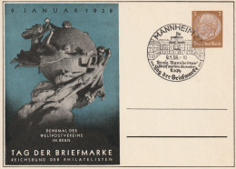 Allemagne Entier Postal Illustré Mannheim 1938 - Enteros Postales Privados