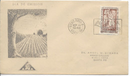 ARGENTINA 1948 FARMER'S DAY FIRST DAY COVER POSTED BUENOS AIRES SANTA FE - FDC