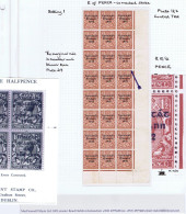 Ireland 1922-23 Thom Saorstat 3-line Ovpt On 1½d, Var. PENCF Corrected Of Row 15/12 In A Corner Block Of 24 Mint - Unused Stamps