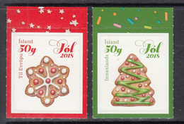 2018 Iceland Christmas Noel Navidad Cookies Food Gastronomy Complete Set Of 2 MNH @ BELOW FACE VALUE - Nuevos