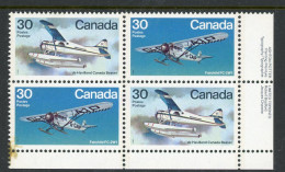 Canada MNH  Plate Block 1982 "Bush Aircraft" - Unused Stamps