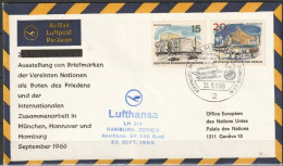 BRD Flugpost / Ausstellung LH 314  Boeing 727 Hamburg - Genf 22.9.1966 Ankunftstempel 23.9.66 ( FP 302) - Erst- U. Sonderflugbriefe