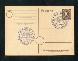 "ALL. BESETZUNG" 1946, SSt. "BERLIN, Fluechtlings- Und Altershilfe" Auf Postkarte (1436) - Postwaardestukken