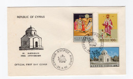 Zypern Cyprus Chypre 1966 St. Barnabas Michel No. 265-67 FDC - Briefe U. Dokumente