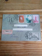 Ussr/Ucrania 1937.kharkov Registered To Austria.decolored Stamp Address Covered.yv604/5 Dzer.yv594 Pushkin.yv600 Archit. - Lettres & Documents