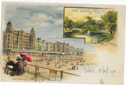 - 3327 - OSTENDE  Les Grand Hotel Et La Plage Ouest ( Superbe Litho 1900 ) !!!!!! - Oostende