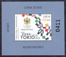 Montenegro 2021 XXXII Summer Olympic Games Tokyo 2020 Japan Sports, Block Souvenir Sheet MNH - Sommer 2020: Tokio