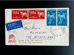 NEW ZEALAND 1957 CIRCULATED FDC OKAIHAU TO MIJDRECHT 15-02-1957 NIEUW ZEELAND SHEEP ANIMALS - FDC