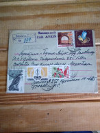 Ussr 1966 Reg Post Cover To Argentina .yv 2892 Berries.2752 .mineral.topace.3040 Bird Falcon.math Congresos& Other.e7 Re - Brieven En Documenten