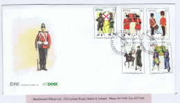 Ireland 1995 Military Uniforms Set On First Day Cover, Pictorial Cds Of Waterford 15.V.1995 - FDC