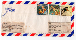 Bangladesh Cover To USA Seoul 1988 Olympic Boxing Basketball Shooting Stamps - Swaziland (1968-...)