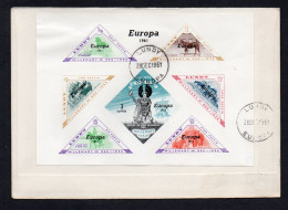 Lundy Island 1961 Europa Imperf Miniature Sheet First Day Cover Puffins Etca - Local Issues