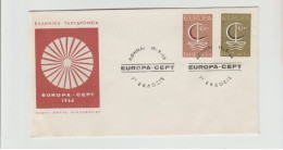 1966 N.1 BUSTE EUROPA CEPT PREMIER JOUR D'EMISSION FIRST DAY COVER ERSTTAGSBRIEF 1°GIORNO EMISSIONE GRECIA ATENE - 1966