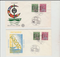 1966 N.2 BUSTE EUROPA CEPT PREMIER JOUR D'EMISSION FIRST DAY COVER ERSTTAGSBRIEF 1°GIORNO EMISSIONE DEUTSCHE BUNDESPOST - 1966