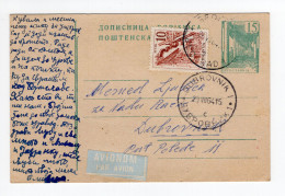 1964. YUGOSLAVIA,BELGRADE TO DUBROVNIK AIRMAIL STATIONERY CARD,USED - Airmail