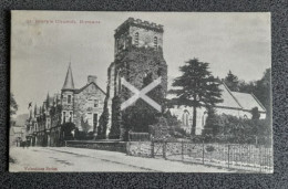 ST MARYS CHURCH BIRNAM OLD B/W POSTCARD SCOTLAND - Perthshire