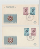 1967 N.2 BUSTE EUROPA CEPT PREMIER JOUR D'EMISSION FIRST DAY COVER ERSTTAGSBRIEF 1°GIORNO EMISSIONE NEDERLAND - 1967