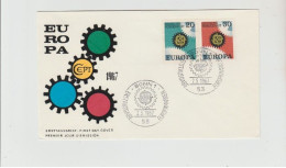 1967 N.1 BUSTA EUROPA CEPT PREMIER JOUR D'EMISSION FIRST DAY COVER ERSTTAGSBRIEF 1°GIORNO EMISSIONE DEUTSCHE BUNDESPOST - 1967