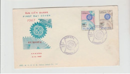 1967 N.1 BUSTA EUROPA CEPT PREMIER JOUR D'EMISSION FIRST DAY COVER ERSTTAGSBRIEF 1°GIORNO EMISSIONE TURKIYE CUMHURIYETI - 1967