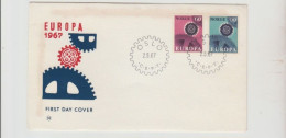 1967 N.1 BUSTA EUROPA CEPT PREMIER JOUR D'EMISSION FIRST DAY COVER ERSTTAGSBRIEF 1°GIORNO EMISSIONE NORGE - 1967