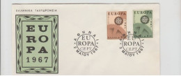 1967 N.1 BUSTA EUROPA CEPT PREMIER JOUR D'EMISSION FIRST DAY COVER ERSTTAGSBRIEF 1°GIORNO EMISSIONE GRECIA ATENE - 1967